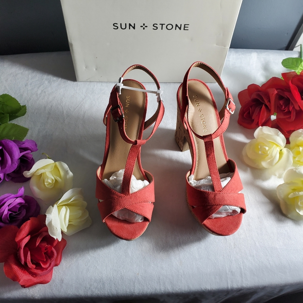 Sun+stone Jamie t-strap platform dress sandal